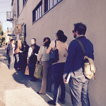 Omnivore Books - A line for book signing with David Leibovitz, author of My Paris Kitchen - Bookstores Near Me - San Francisco, California