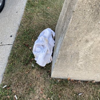 Applebee's Grill + Bar - Towel with vomit outside of door. - American Near Me - Ft. Wayne, Indiana