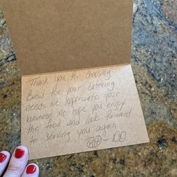 Thank you note for our business. So lovely! Thank you note for our business. So lovely!