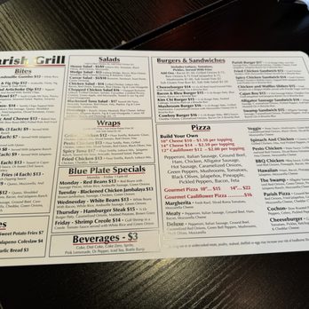Parish Grill - The menu - Pizza Near Me - Metairie, Louisiana Parish Grill - The menu - Pizza Near Me - Metairie, Louisiana