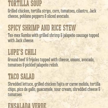 Lupe Tortilla Mexican Restaurant - Menu photo - Mexican Near Me - Irving, Texas Lupe Tortilla Mexican Restaurant - Menu photo - Mexican Near Me - Irving, Texas