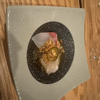 Sushiichi - Amberjack crispy shallots and jalapeño - Sushi Bars Near Me - New York, New York Sushiichi - Amberjack crispy shallots and jalapeño - Sushi Bars Near Me - New York, New York