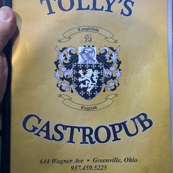 Tolly's Gastropub - Menu cover - Pizza Near Me - Greenville, Ohio