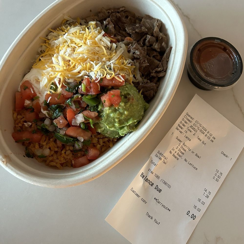A supreme bowl for $16 but half the portion you'll get in Chipotle - not worth it!