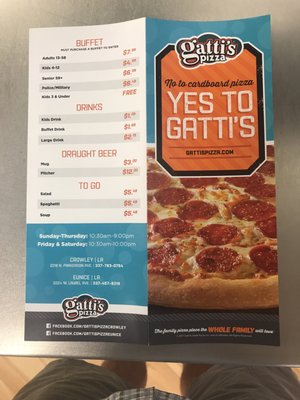 Menu photo 2 Mr Gatti's Pizza Jennings, LA Menu photo 2 Mr Gatti's Pizza Jennings, LA