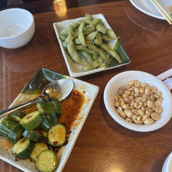 Awesome 五餅二魚 - Chinese pickled cucumbers (do NOT pass these up!!), edamame, and peanuts which are provided free to everyone. - Chinese Near Me - Plano, Texas