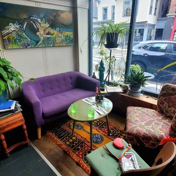 Moon Dog Cafe - Intimate dining nook perfect for a casual lunch date - Soup Near Me - Bellows Falls, Vermont