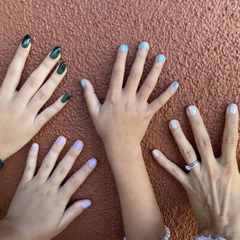 Leann's Nails - Beautiful dipped, gel, kid's with design, and regular manicures (left to right) - Nail Salons Near Me - Alameda, California