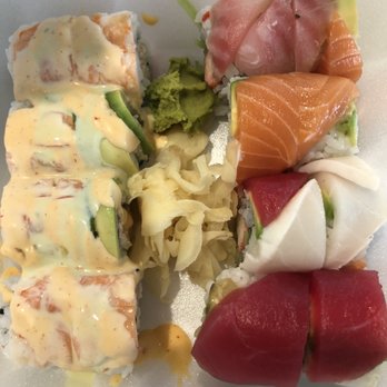 Umi Sushi - Hello! Tiger roll $7.95 (left) and rainbow roll$8.50 (right) yum! - Japanese Near Me - El Dorado Hills, California Umi Sushi - Hello! Tiger roll $7.95 (left) and rainbow roll$8.50 (right) yum! - Japanese Near Me - El Dorado Hills, California