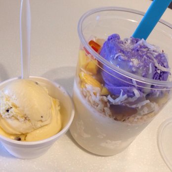 Snowflakes - Halo Halo with a free Cookie Dough ice cream in celebration of their 4th year! - Shaved Ice Near Me - Artesia, California