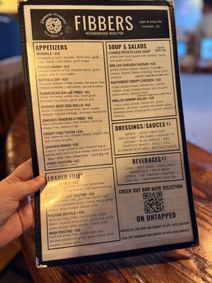 Menu photo 3 Fibber Magees Chandler, AZ