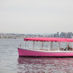 Eco Boat Rentals - Pink electric Duffy Boat charter in San Diego Bay! Cruise on your Birthday or Bachelorette party in style!