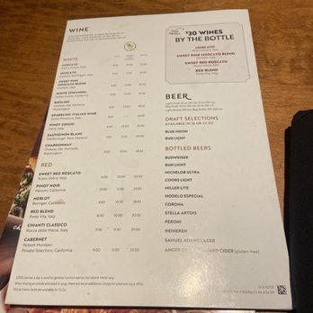 Olive Garden Italian Restaurant - Wine and Beer Menu - Italian Near Me - Concord, North Carolina