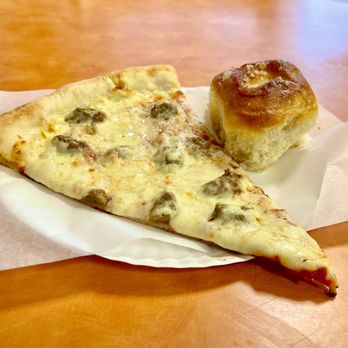 Sal's Pizzeria - Cheese & Sausage Slice + Garlic Knot - Pizza Near Me - West Bend, Wisconsin Sal's Pizzeria - Cheese & Sausage Slice + Garlic Knot - Pizza Near Me - West Bend, Wisconsin
