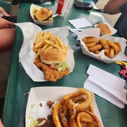Frostee's - Loose meat sandwich, tenderloin, fries, onion rings