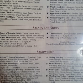 Stanley - The menu - Breakfast & Brunch Near Me - New Orleans, Louisiana