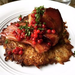 Salt & Sill Deli - Bacon, raggmunk and lingonberries for lunch. This picture says it all. So good!