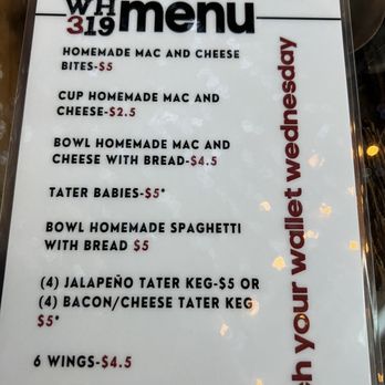 Warehouse 319 - Menu - New American Near Me - Jasper, Alabama