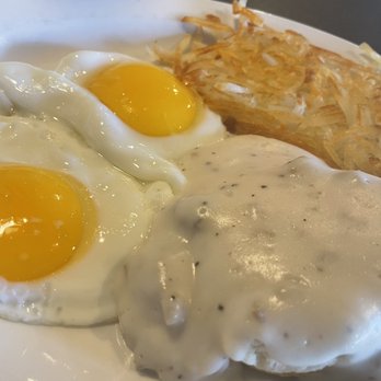 Shipwreck Cafe - Flavorless eggs, half biscuit and gravy and undercooked browns. A little parsley would go a long way. - Cafes Near Me - Olympia, Washington