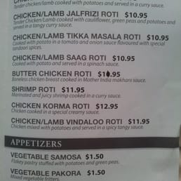 Menu as of May 2016 Menu as of May 2016