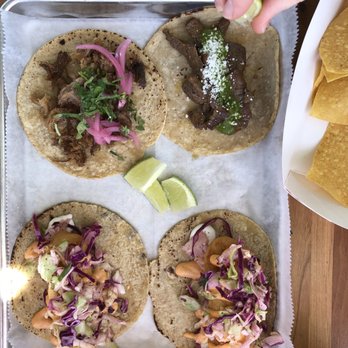 Tuza Taco - initial round of our taco trials. from top left to right: 1 carnitas looking pretty with crispy tips, 1 steak being limed, & 2 big fish! - Tacos Near Me - Atlanta , Georgia Tuza Taco - initial round of our taco trials. from top left to right: 1 carnitas looking pretty with crispy tips, 1 steak being limed, & 2 big fish! - Tacos Near Me - Atlanta , Georgia