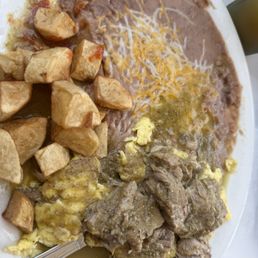 Pork chile verde breakfast