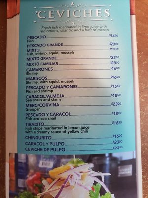 Menu photo 7 Cevichinos Doral, FL
