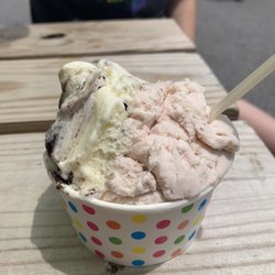 Sugar and Snow Gelato - Strawberry and cookies and cream