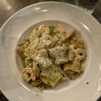 Roma - Rigatoni Al Pesto e Gamberi - Italian Near Me - Houston, Texas Roma - Rigatoni Al Pesto e Gamberi - Italian Near Me - Houston, Texas