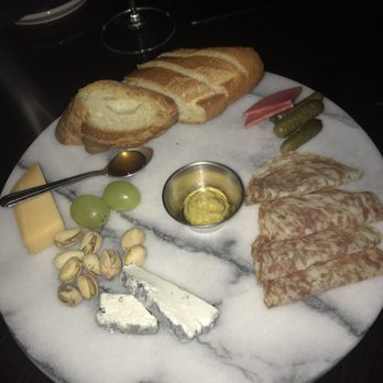 Covell - Cheese platter, where "seasonal fruit" is 2 pieces of grape - Wine Bars Near Me - Los Angeles, California
