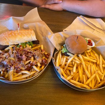 County Line Pie - two baskets of fries and a hamburger - Pizza Near Me - Chuckey, Tennessee
