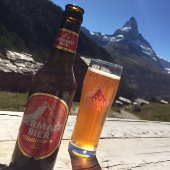 Restaurant Chez Vrony - Mountain beer in the mountain air, was spectacular. Hello Zermatt Bier, I may have to take some of you home with me. - Swiss Food Near Me - Zermatt, VS