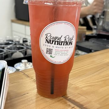 Round Rock Nutrition - Sunrise tea (peach and orange) - Juice Bars & Smoothies Near Me - Round Rock, Texas Round Rock Nutrition - Sunrise tea (peach and orange) - Juice Bars & Smoothies Near Me - Round Rock, Texas