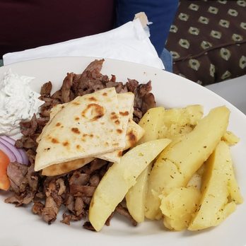 The Village - Gyros Platter dinner - Greek Near Me - Sycamore, Illinois The Village - Gyros Platter dinner - Greek Near Me - Sycamore, Illinois