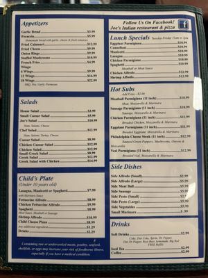 Menu photo 2 Joe’s Italian Grill Pasadena, TX Menu photo 2 Joe’s Italian Grill Pasadena, TX