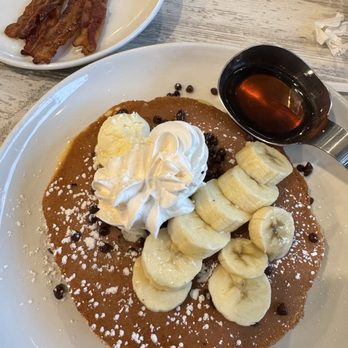 Blueberry's Grill - Chocolate chip pancakes with bananas, whipped cream & butter - Breakfast & Brunch Near Me - Myrtle Beach, South Carolina Blueberry's Grill - Chocolate chip pancakes with bananas, whipped cream & butter - Breakfast & Brunch Near Me - Myrtle Beach, South Carolina