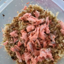 Leftover salmon and what I feed my dogs. Leftover salmon and what I feed my dogs.