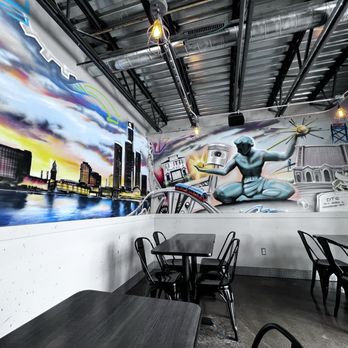 Detroit Taco Company - Inside seating area and mural - Mexican Near Me - Troy, Michigan Detroit Taco Company - Inside seating area and mural - Mexican Near Me - Troy, Michigan