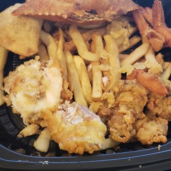 Babin's Seafood House - Seafood platter. Sorry I ate all the shrimp. It didnt woooow me. Only the fried shrimp and crab was ok. - Seafood Near Me - Katy, Texas Babin's Seafood House - Seafood platter. Sorry I ate all the shrimp. It didnt woooow me. Only the fried shrimp and crab was ok. - Seafood Near Me - Katy, Texas