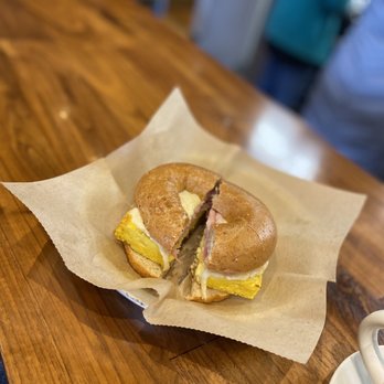 Main & Madison Market Cafe - Bagel ham egg and provolone - Bakeries Near Me - Franklin, Indiana