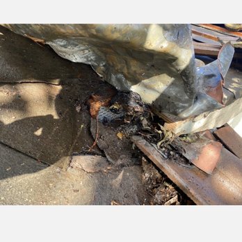Rooftop Gutter Cleaning and Maintenance - Jeff found and fixed this hole in our roof. - Gutter Services Near Me - Pleasanton, California