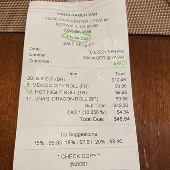 Yasai Japanese Grill - Total. Great Pricing - Japanese Near Me - Norwalk, California