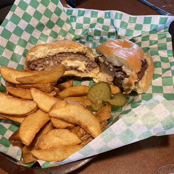 5-8 Grill & Bar - Pepper-Jack Juicy Lucy with jojos - Burgers Near Me - Champlin, Minnesota 5-8 Grill & Bar - Pepper-Jack Juicy Lucy with jojos - Burgers Near Me - Champlin, Minnesota