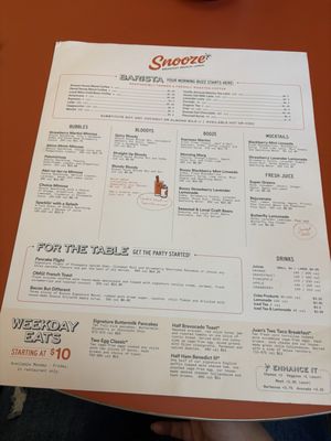 Menu photo 8 Snooze, an A.M. Eatery Tempe, AZ Menu photo 8 Snooze, an A.M. Eatery Tempe, AZ