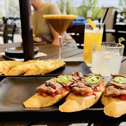 The steak bites and shrimp toast look good, taste good and feel good type of bites.