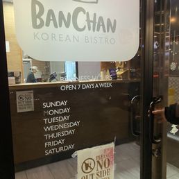Exterior outside entrance of Banchan Korean Bistro - Langley, British Columbia Exterior outside entrance of Banchan Korean Bistro - Langley, British Columbia