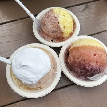 Kula Shave Ice - Far right is the kula rainbow. - Shaved Ice Near Me - Hilo, Hawaii