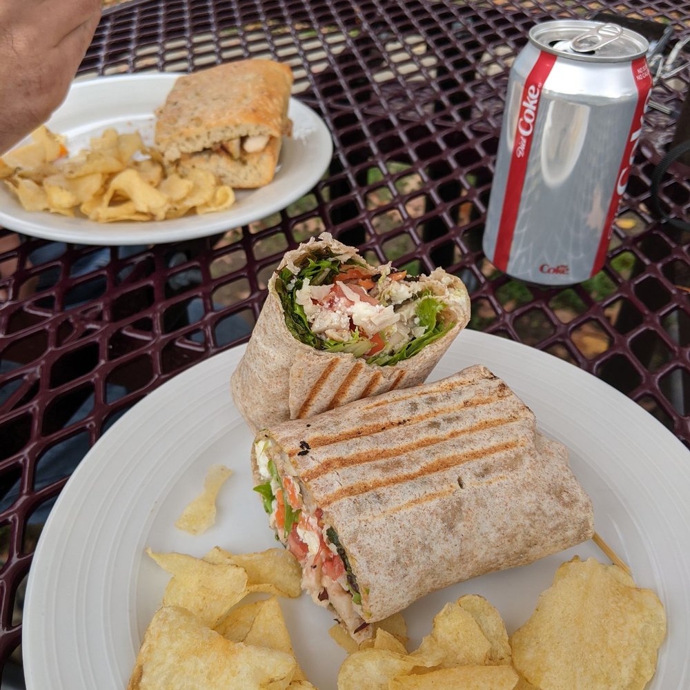 Marty's Cafe - My wrap is close to us and my husband's panini beyond it. Of course, both of us have started eating! - Cafes Near Me - Washington, Connecticut Marty's Cafe - My wrap is close to us and my husband's panini beyond it. Of course, both of us have started eating! - Cafes Near Me - Washington, Connecticut