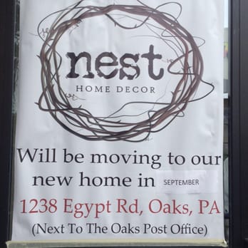 Nest Home Decor - New address at end of Sept 2015 - Home Decor Near Me - Oaks, Pennsylvania Nest Home Decor - New address at end of Sept 2015 - Home Decor Near Me - Oaks, Pennsylvania