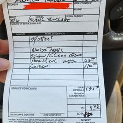 German Motorwerke - The receipt my cousin sent me immediately after picking up.